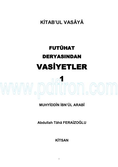 Cover of Muhyiddin İbn Arabi - Vasiyetler 1.pdf