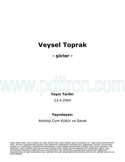 Cover of Veysel Toprak Şiirleri.pdf