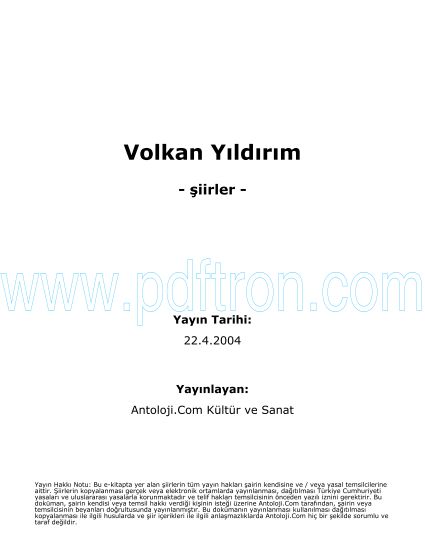 Cover of Volkan Yildirim Şiirleri.pdf