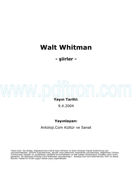 Cover of Walt Whitman Şiirleri.pdf