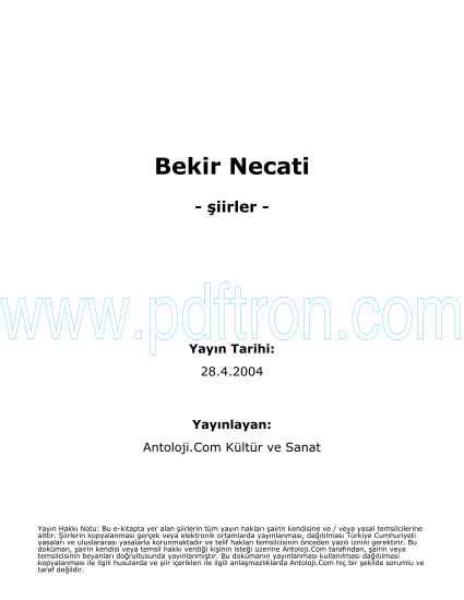 Cover of Bekir Necati - Şiirleri.pdf