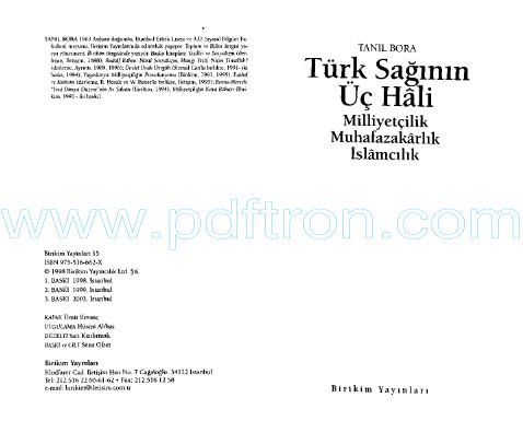 Cover of Tanil Bora - Türk Saginin Uc Hali.pdf