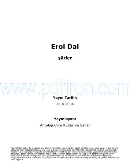 Cover of Erol Dal - Şiirleri.pdf