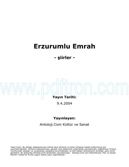 Cover of Erzurumlu Emrah - Şiirleri.pdf