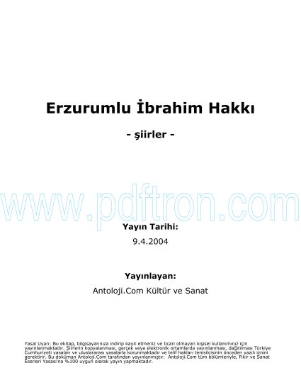 Cover of Erzurumlu İbrahim Hakki Şiirleri.pdf