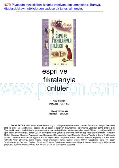 Cover of Espri Ve Fikralariyla Unluler - Ismail Ozcan.pdf