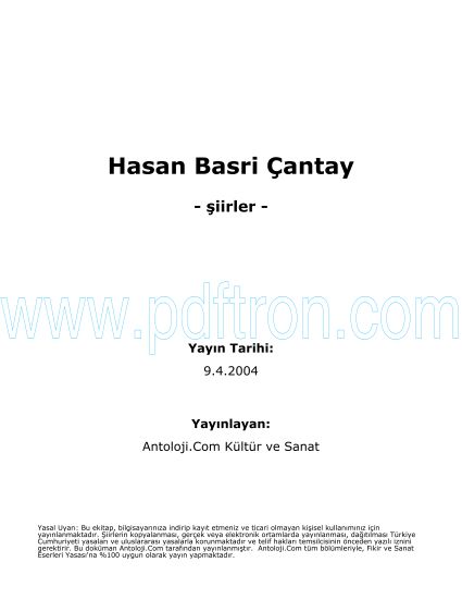 Cover of Hasan Basri Cantay - Şiirleri.pdf