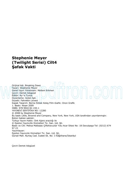 Cover of Stephenie Meyer 4 Safak Vakti.pdf