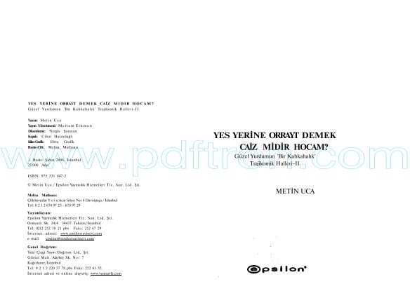 Cover of Metin Uca - Yes Yerine Orrayt.pdf