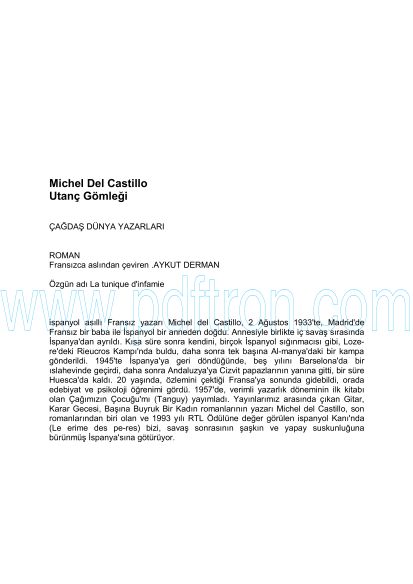 Cover of Michel Del Castillo - Utanc Gomlegi.pdf