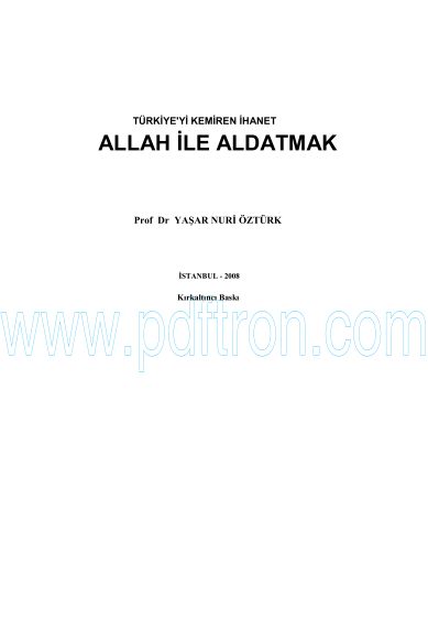 Cover of Yaşar Nuri Ozturk - Allah Ile Aldatmak.pdf