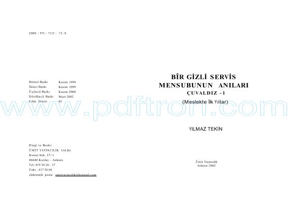 Cover of Yilmaz Tekin - Bir Gizli Servis Elemani.pdf