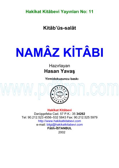 Cover of Namaz Kitabı.pdf