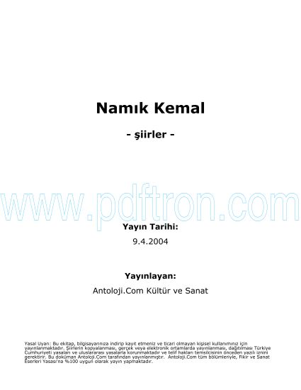 Cover of Namik Kemal - Şiirleri.pdf