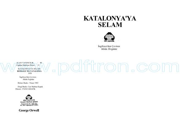 Cover of George Orwell - Katalonya'ya Selam.pdf