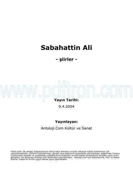 Cover of Sabahattin Ali - Şiirleri.pdf