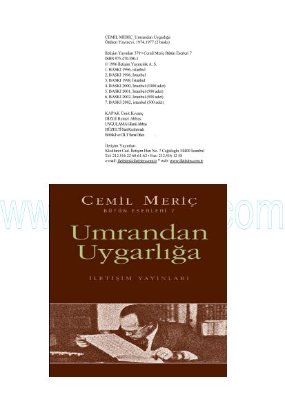 Cover of Cemil Meric - Umrandan Uygarliga.pdf