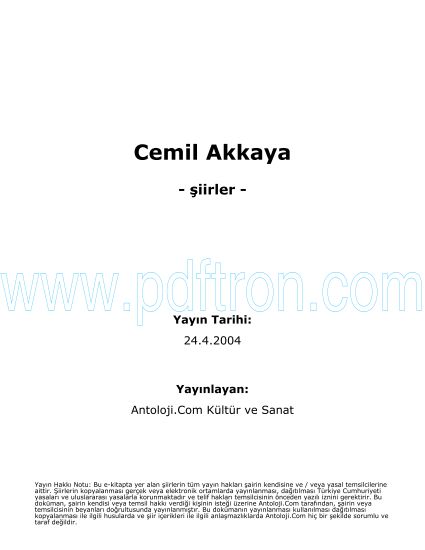 Cover of Cemil Akkaya - Şiirleri.pdf