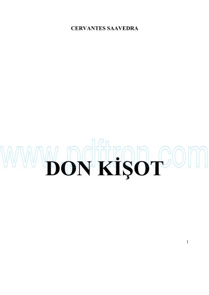 Cover of Cervantes Saavedra - Don Kisot.pdf