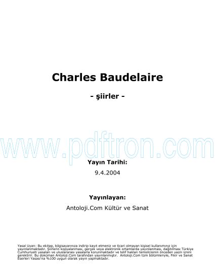 Cover of Charles Baudealire Şiirleri.pdf