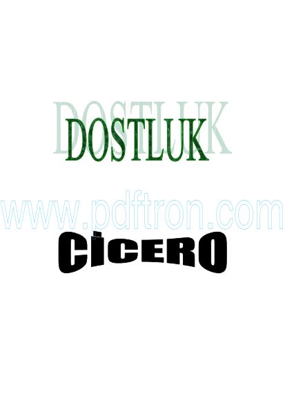 Cover of Cicero - Dostluk.pdf