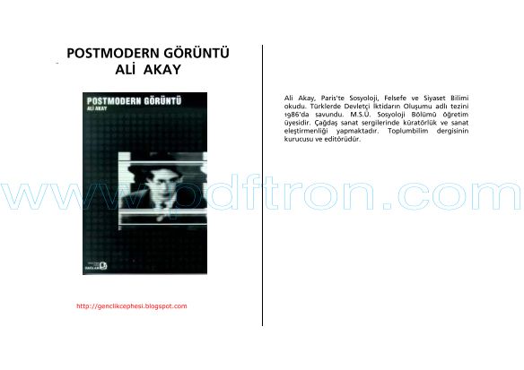 Cover of Ali Akay - Postmodern Görüntü.pdf