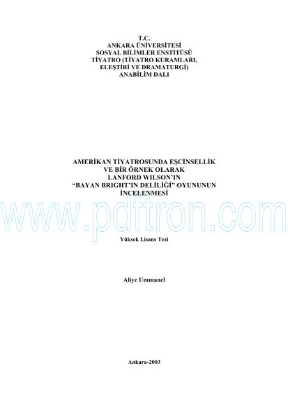 Cover of Aliye Umanel - Amerikan Tiyatrosunda Escinsellik.pdf