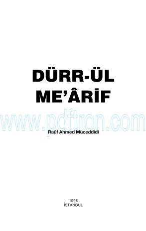 Cover of Dürr-Ül-Me'Ârif.pdf