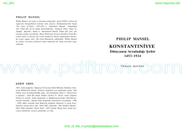 Cover of Philip Mansel - Konstantiniyye.pdf