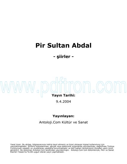 Cover of Pir Sultan Abdal Şiirleri.pdf