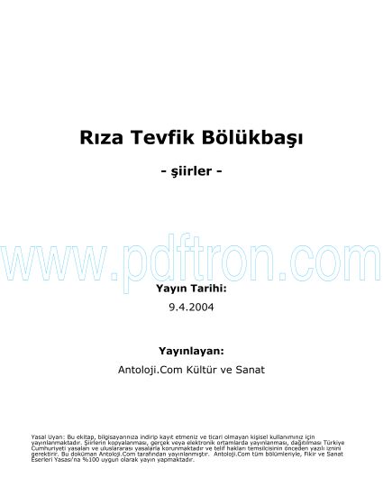 Cover of Riza Tevfik Bölükbasi - Şiirleri.pdf