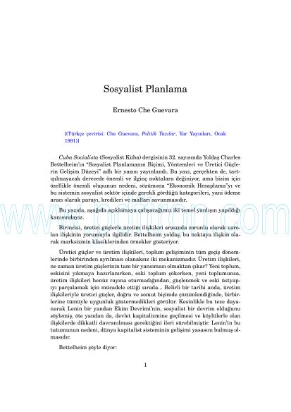 Cover of Che Guevara - Sosyalist Planlama.pdf