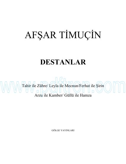 Cover of Afsar Timucin - Destanlarimiz.pdf