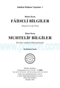 Cover of Ahmed Cevdet Paşa - Faideli Bilgiler.pdf