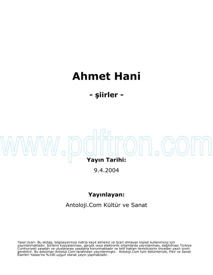 Cover of Ahmet Hani Şiirleri.pdf