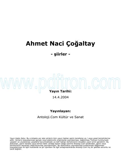 Cover of Ahmet Naci Cogaltay Şiirleri.pdf