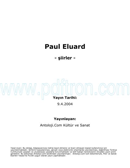 Cover of Paul Eluard - Şiirleri.pdf