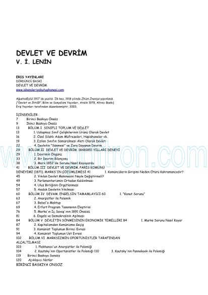 Cover of Lenin - Devlet Ve Devrim.pdf