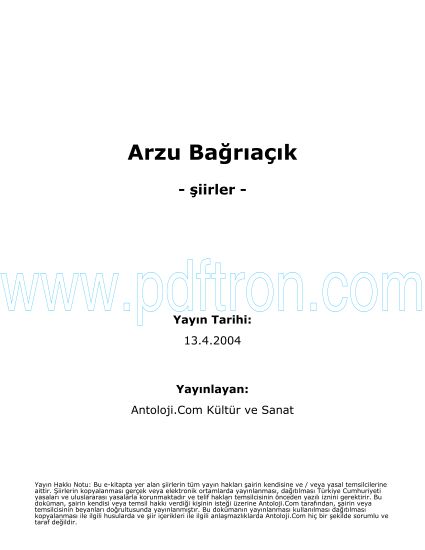 Cover of Arzu Bagriacik - Şiirleri.pdf