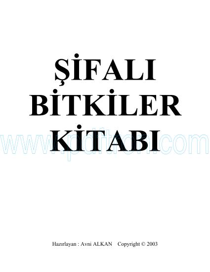 Cover of Avni Alkan - Sifali Bitkiler Kitabı.pdf