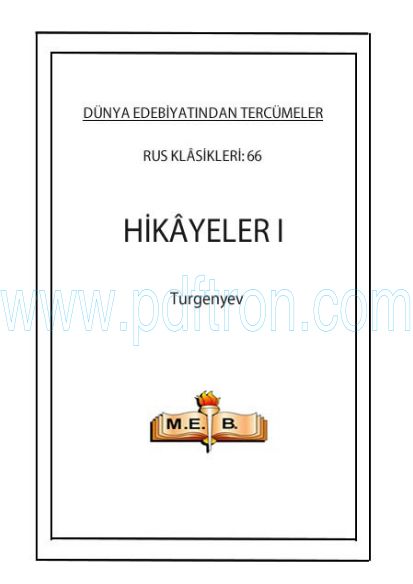 Cover of Turgenyev - Hikayeler I .pdf