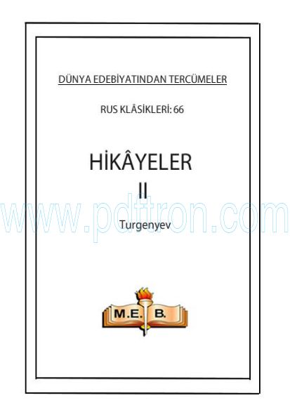 Cover of Turgenyev - Hikayeler Iı.pdf