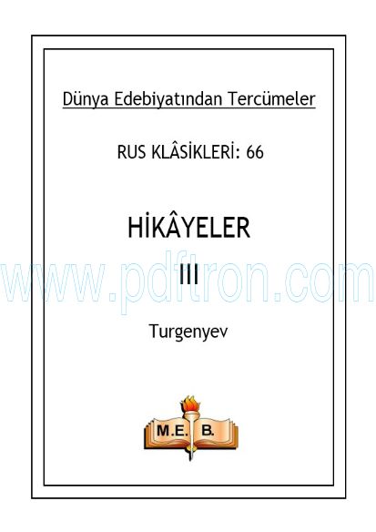 Cover of Turgenyev - Hikayeler Iıı.pdf