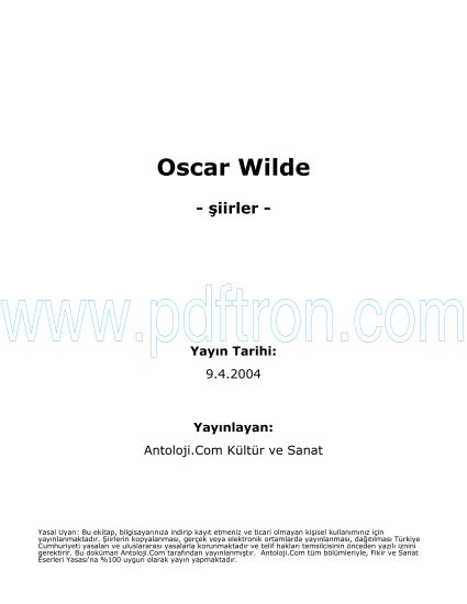 Cover of Oscar Wilde Şiirleri.pdf