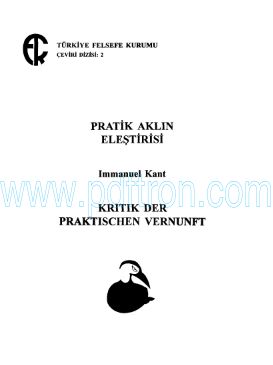 Cover of Immanuel Kant - Pratik Aklin Elestirisi.pdf