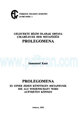 Cover of Immanuel Kant - Prolegomena.pdf