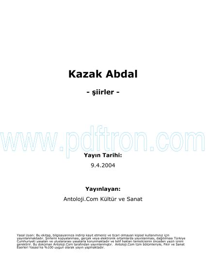 Cover of Kazak Abdal - Şiirleri.pdf