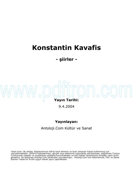 Cover of Konstantin Kavakis - Şiirleri.pdf