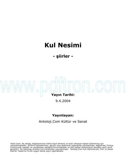 Cover of Kul Nesimi - Şiirleri.pdf