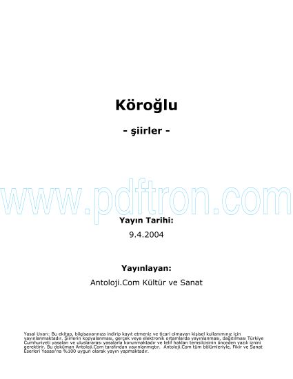 Cover of Köroglu - Şiirleri.pdf